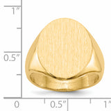 14k 16.0x20.5mm Oval Closed Back Mens Signet Ring RS109