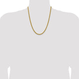 14K 26 inch 4.65mm Semi-Solid 3-Wire Wheat with Lobster Clasp Chain BC178
