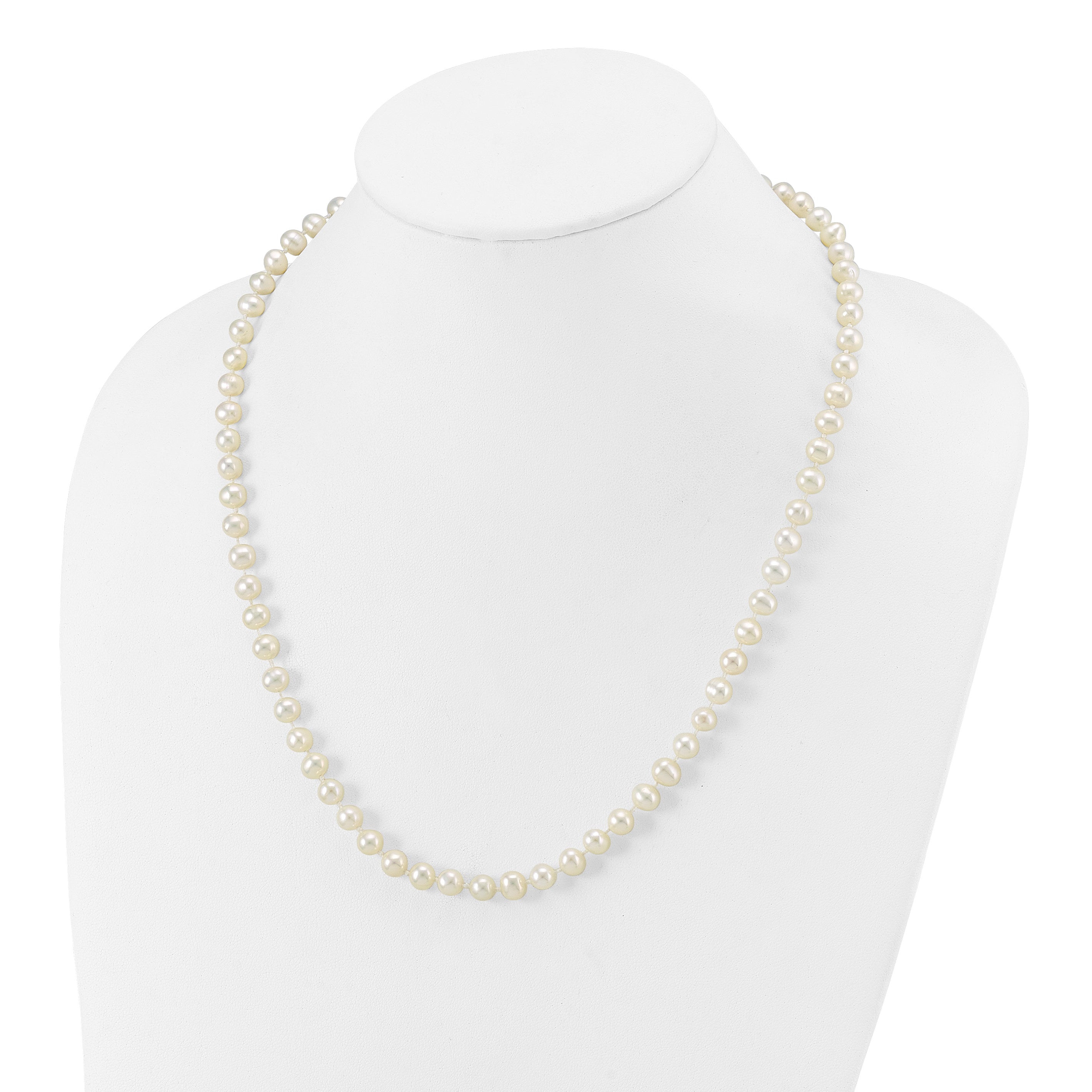 14k 6-7mm White Near-Round Freshwater Cultured Pearl 16 inch Necklace WPN060