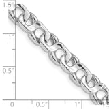 14K White Gold  20 inch 7.4mm Hand Polished Fancy Link with Fancy Lobster Clasp Chain WLK178