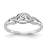 14k White Gold Polished 1/8 carat A Diamond Ring Y4291A