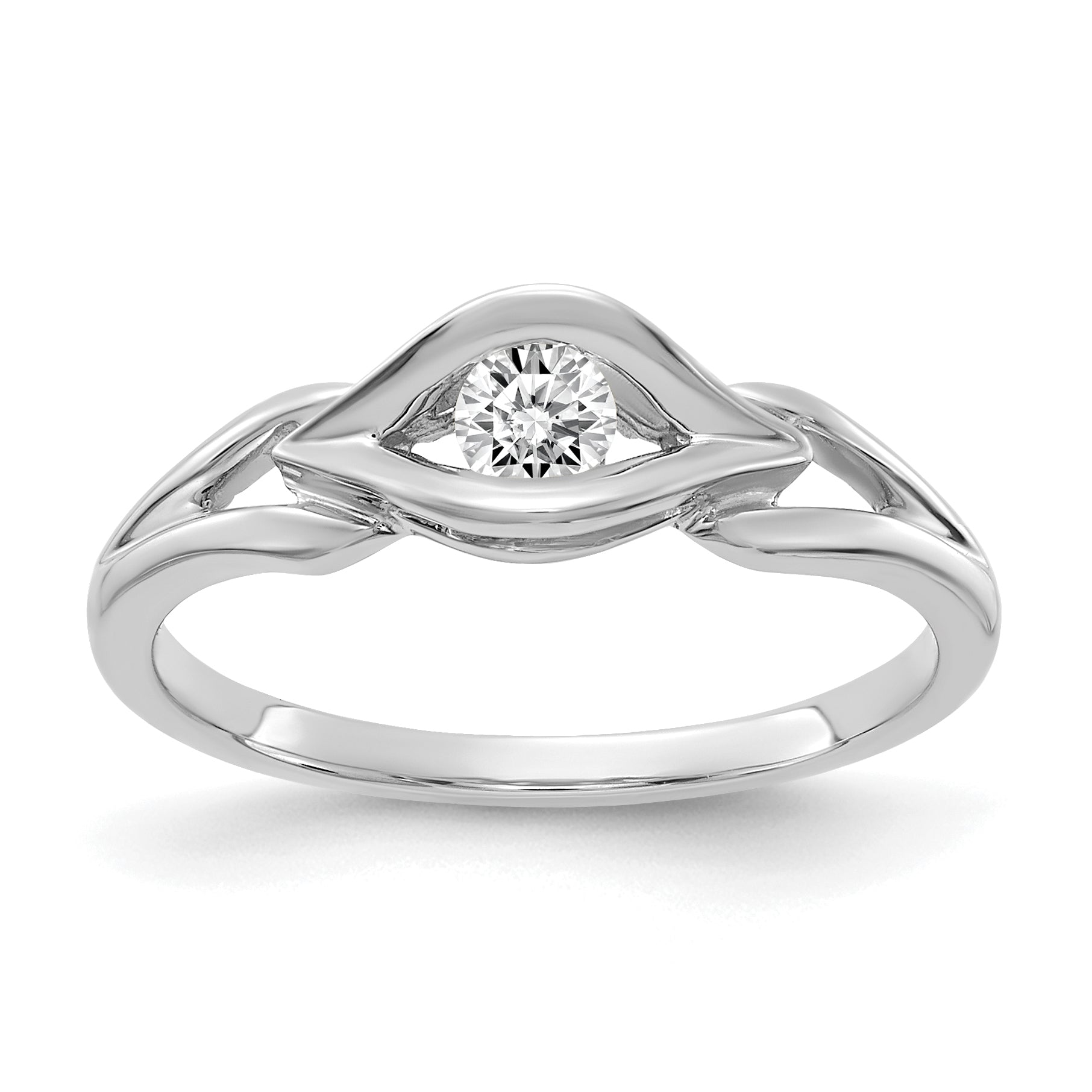14k White Gold Polished 1/8 carat A Diamond Ring Y4291A