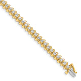 14k Complete 3.31 carat Round AA Diamond Fancy Spiral 7 inch Tennis Bracelet X2004AA