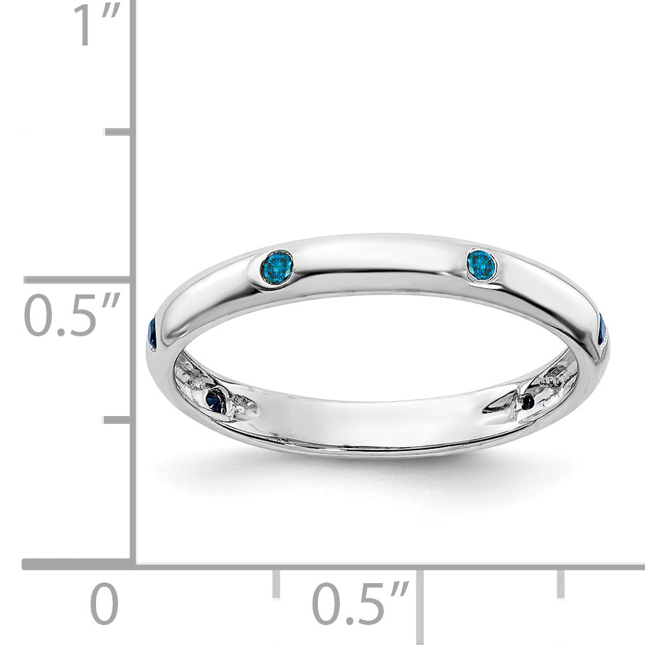 14k Rose Gold 3mm 6-stone 1/10 carat Diamond Band RM5621