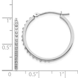 14k White Gold Diamond Fascination Diamond Dust/Accent 2x26mm Round Hoop Earrings DF145