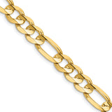 14K 22 inch 8.75mm Concave Open Figaro with Lobster Clasp Chain LFG220