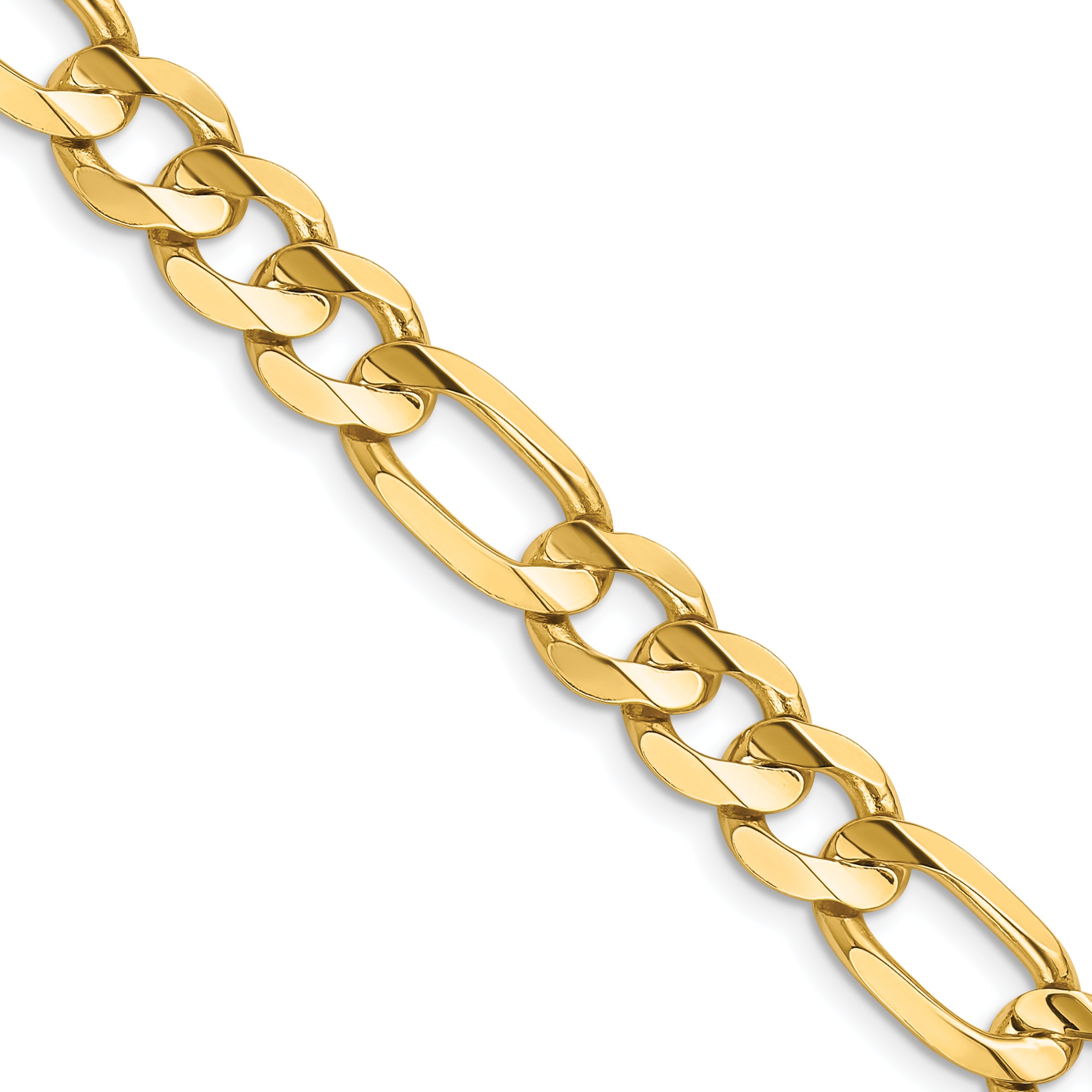 14K 22 inch 8.75mm Concave Open Figaro with Lobster Clasp Chain LFG220