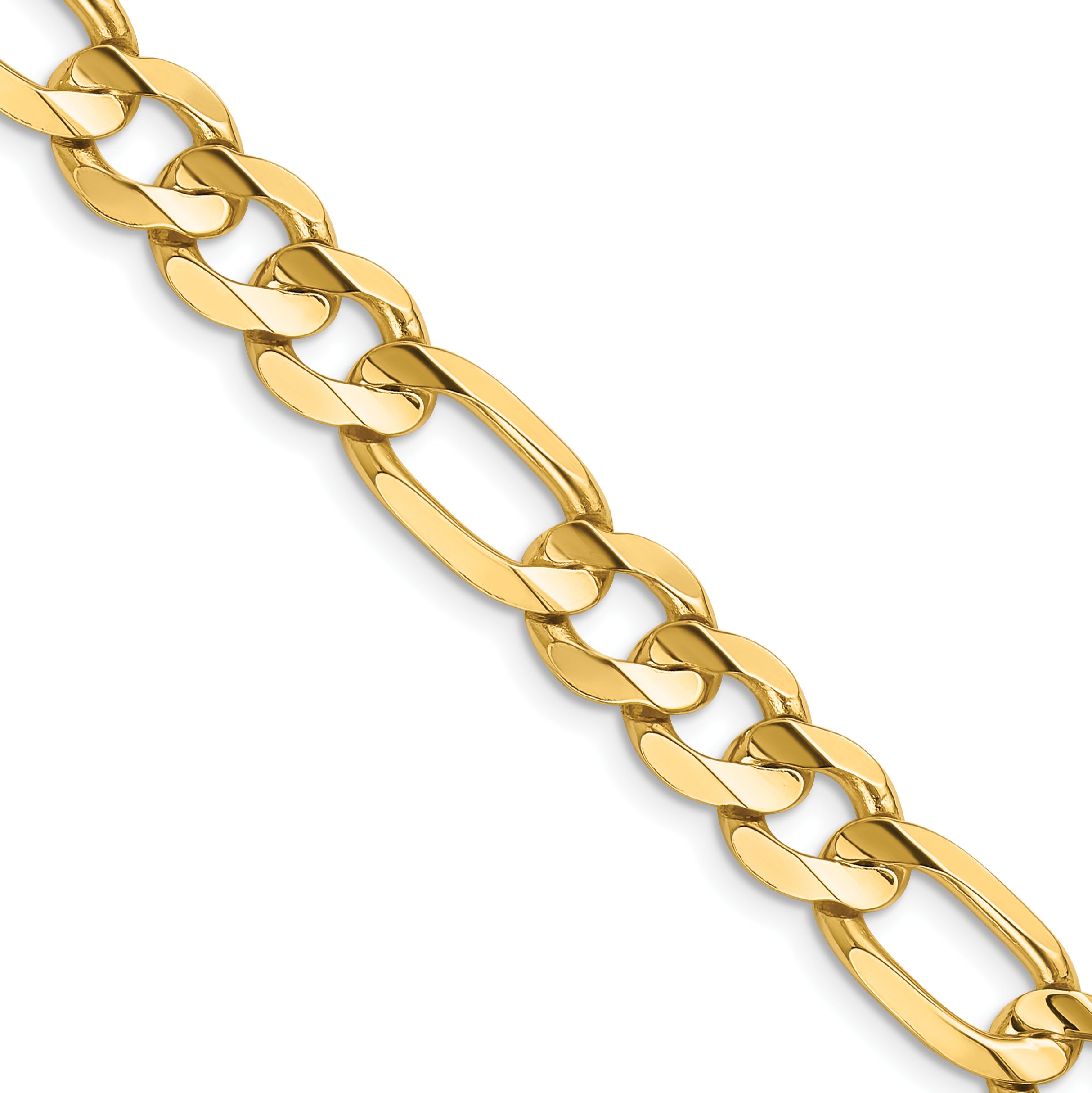 14K 22 inch 8.75mm Concave Open Figaro with Lobster Clasp Chain LFG220