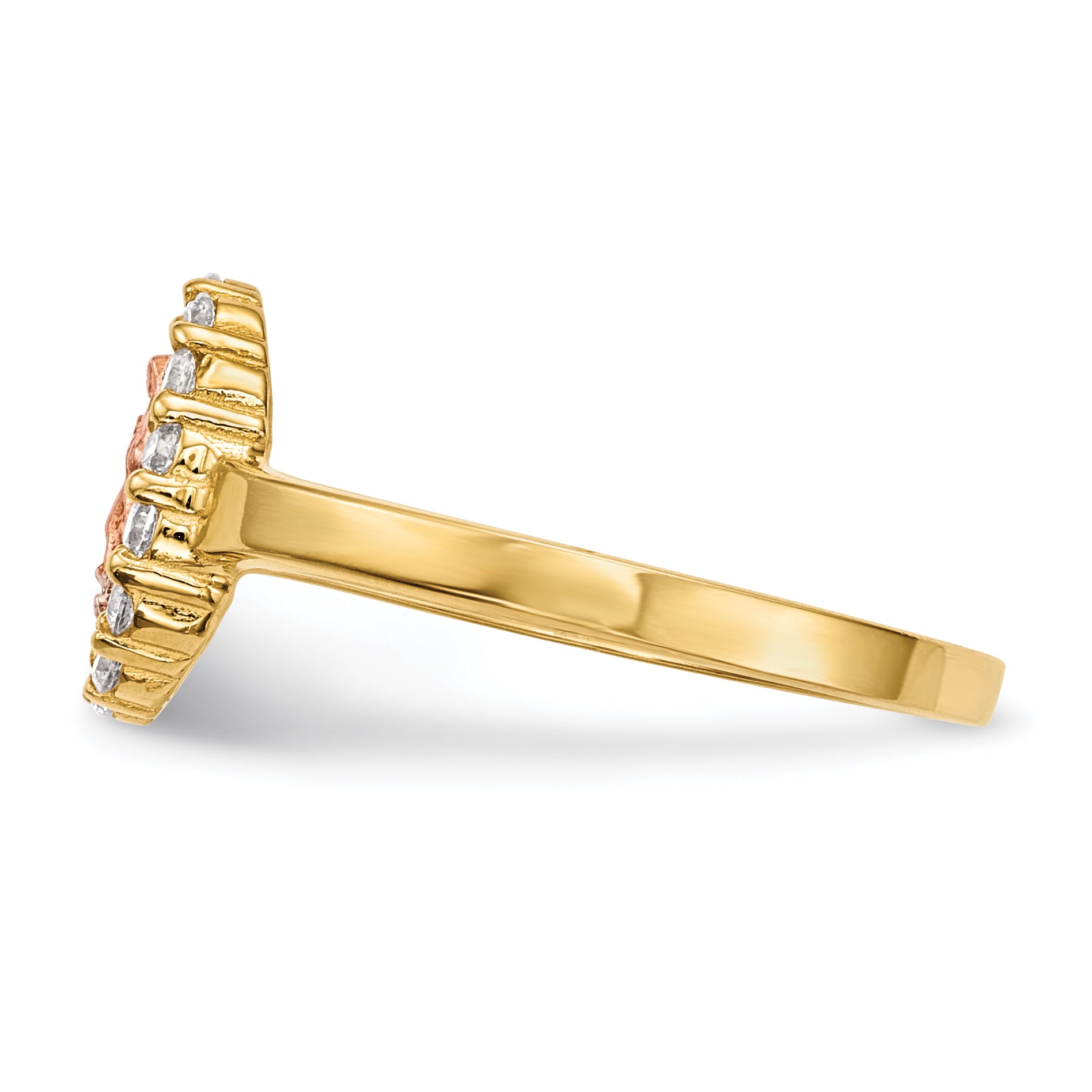 14k Two-tone with White Rhodium CZ Our Lady of Guadalupe Ring R579
