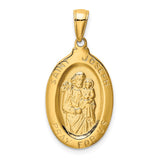 14k Polished Solid Saint Joseph Medal Oval Pendant M1502