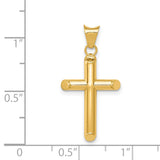 14k Polished Tube Cross Pendant K6179