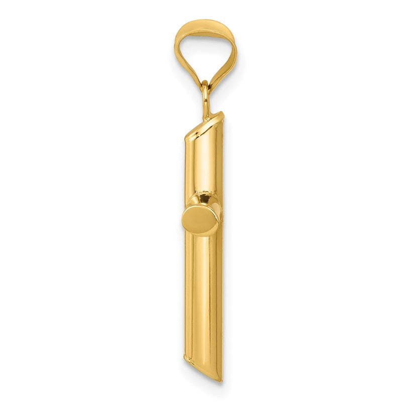 14k Polished Tube Cross Pendant K6179