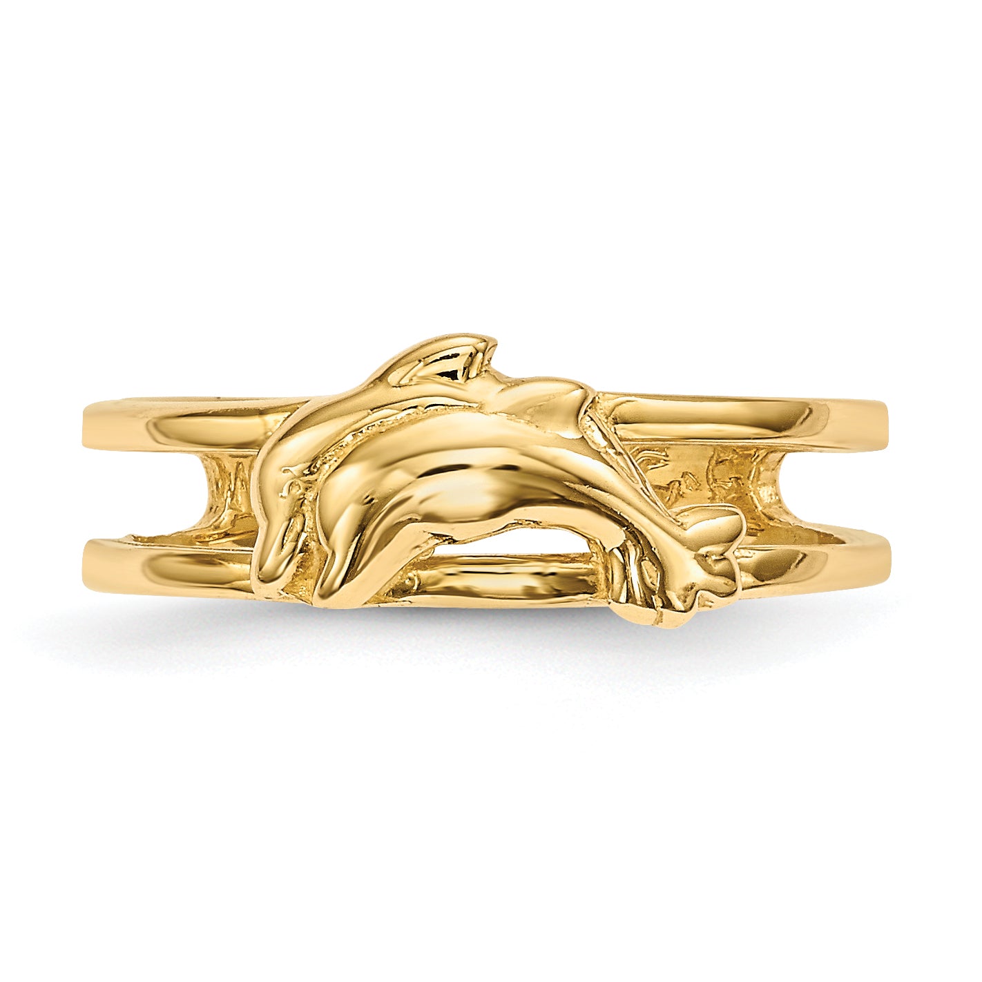 14k Two Dolphins Toe Ring R569