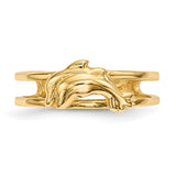 14k Two Dolphins Toe Ring R569