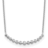 14k White Gold 1/4 carat Diamond Bezel-set Curved Bar 18 inch Necklace PM1005