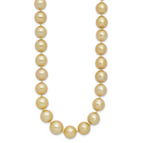 14k 9-12mm Golden South Sea Saltwater Cultured Graduated Baroque Pearl 19 inch Necklace XF746