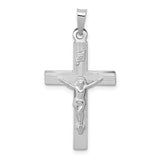 14k White Gold INRI Crucifix Charm XR502