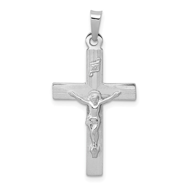 14k White Gold INRI Crucifix Charm XR502