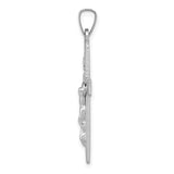 14k White Gold INRI Crucifix Charm XR502