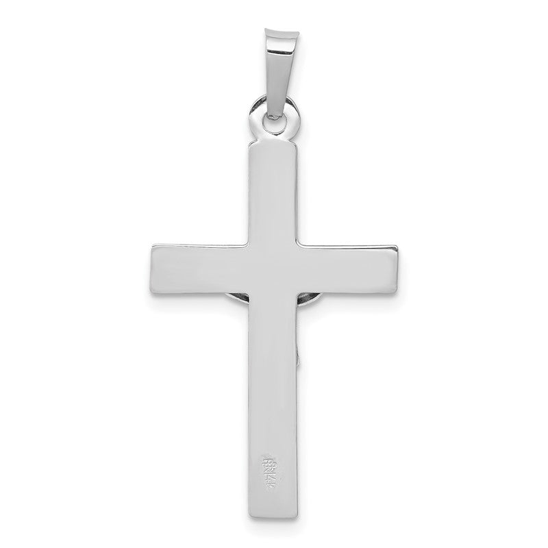 14k White Gold INRI Crucifix Charm XR502