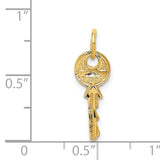 14K Polished 3D Rounded Top Key Charm C313