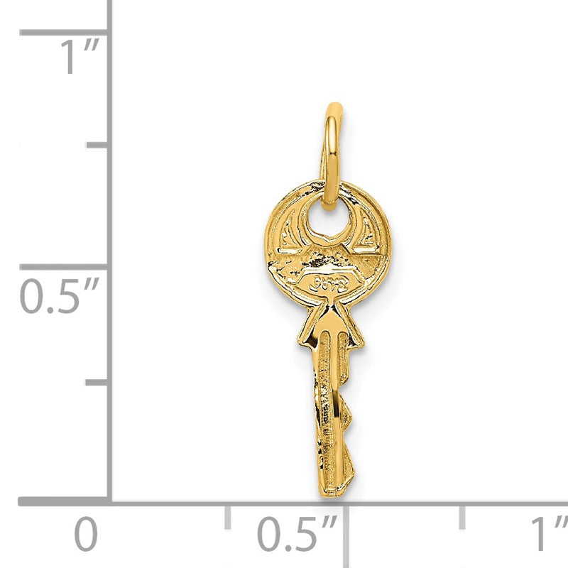 14K Polished 3D Rounded Top Key Charm C313