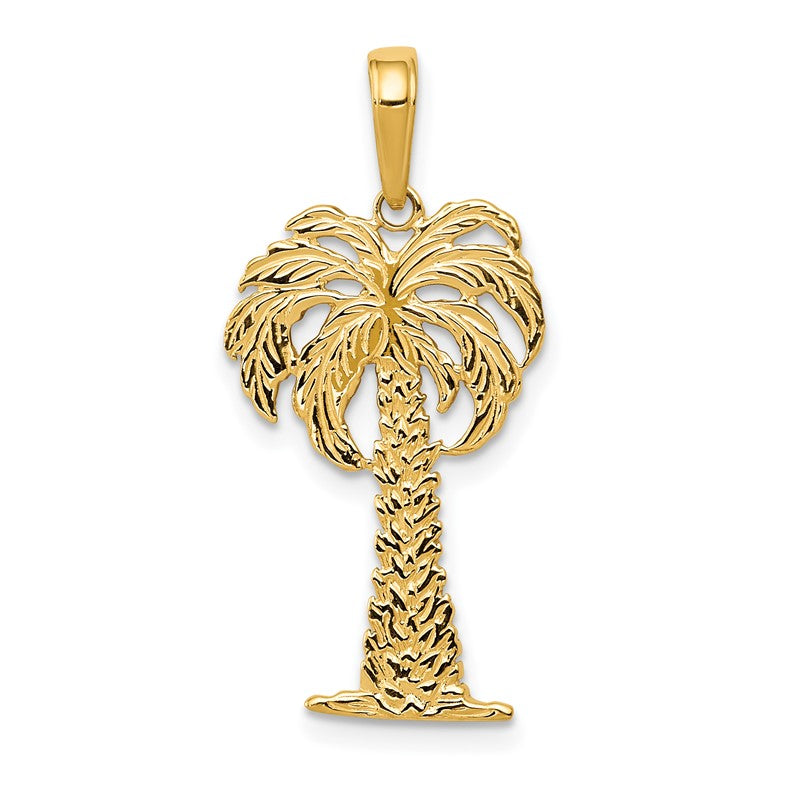 14k Palm Tree Pendant K2887