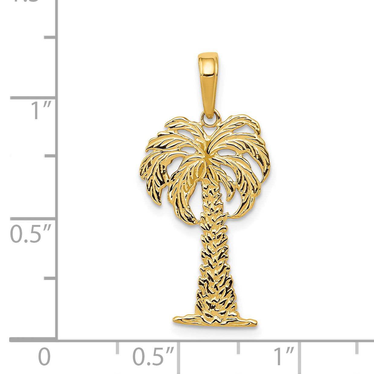 14k Palm Tree Pendant K2887
