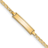14k Polished Solid Chain/Solid Plate Anchor Link 18.5x5mm Plate 6 inch Baby/Child ID Bracelet DCID86