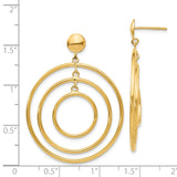14k Polished Graduated Circles Dangle Post Earrings TC490