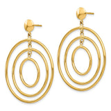 14k Polished Graduated Circles Dangle Post Earrings TC490