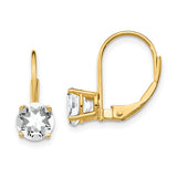 14k 6mm Round Cubic Zirconia Leverback Earrings XLB112CZ