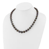 14k White Gold 9-12mm Black Semi-Round Tahitian Saltwater Cultured Pearl Graduated 19 inch Necklace XF464