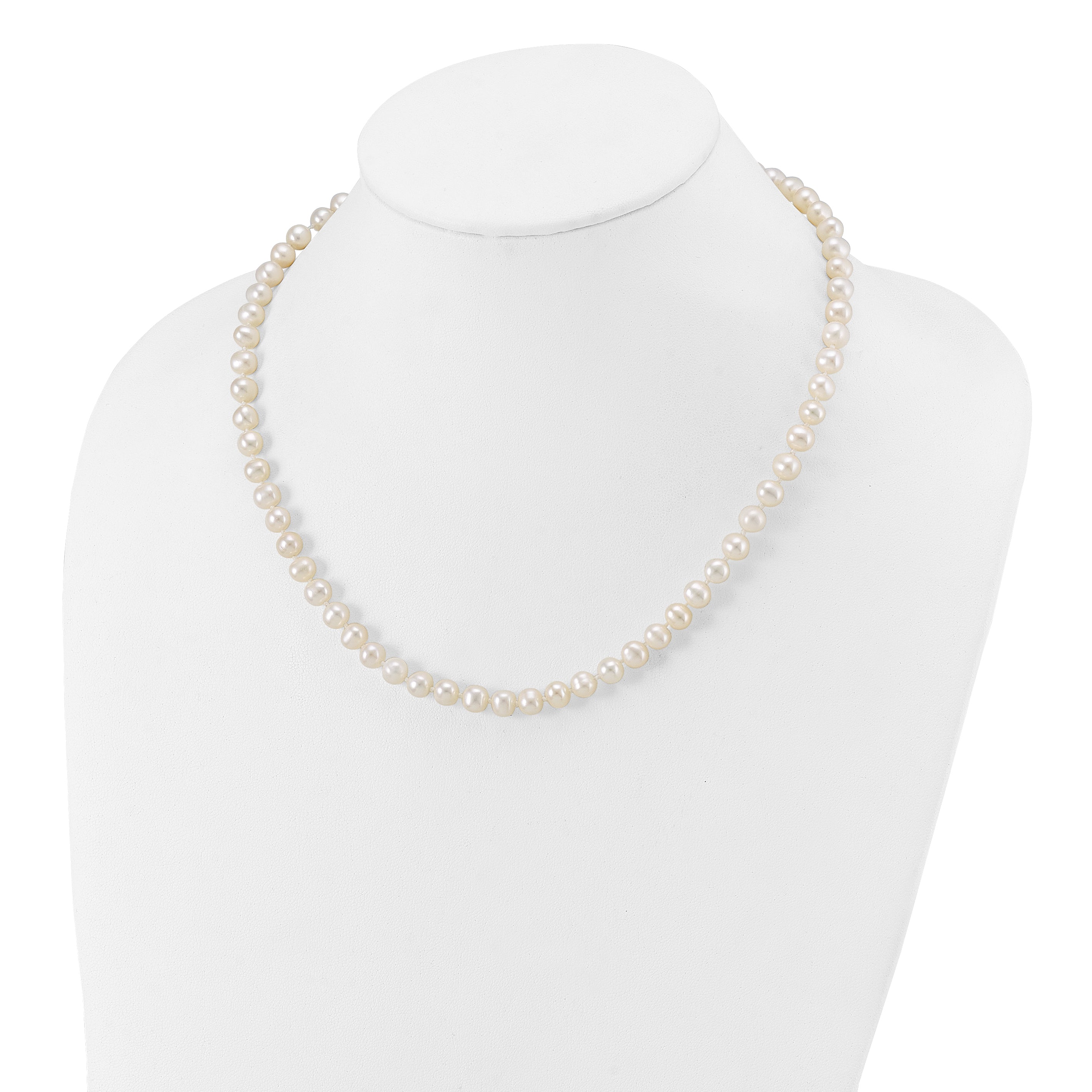 14k 6-7mm White Near-Round Freshwater Cultured Pearl 16 inch Necklace WPN060