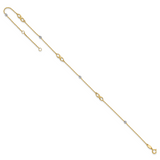 14K Two-Tone Diamond-cut Beads and Infinity 10 inch Plus 1 inch Extender - Total 11 inch Anklet ANK301