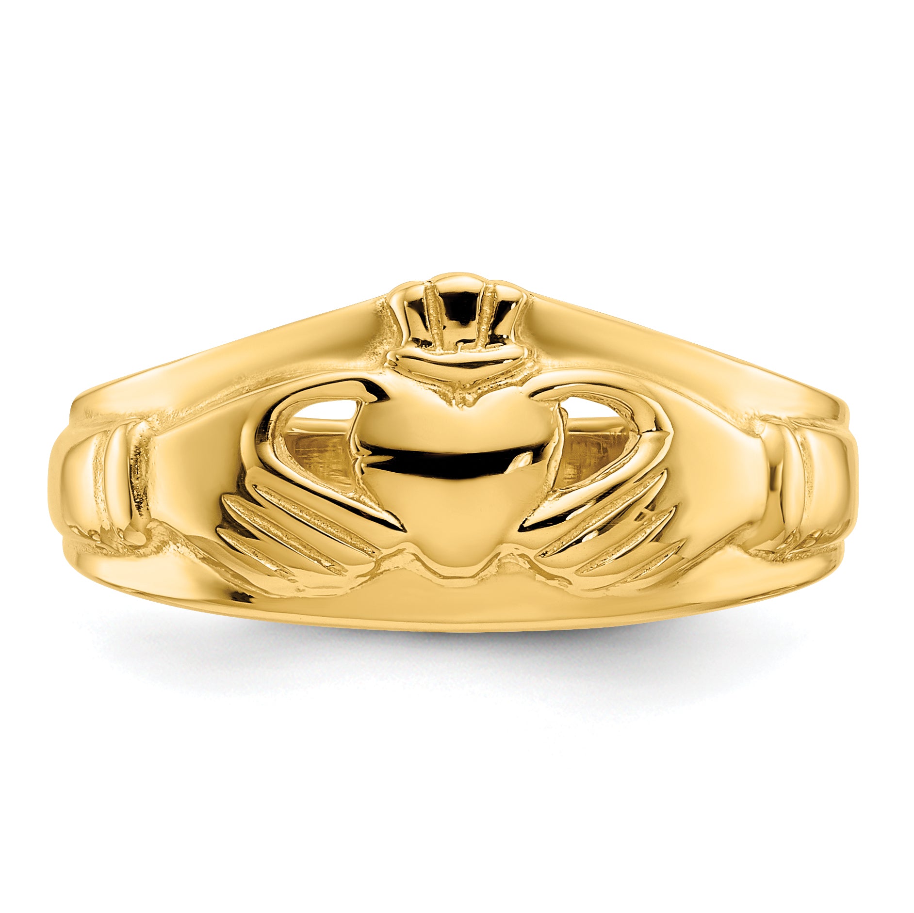 14k Ladies Polished Claddagh Ring D1853