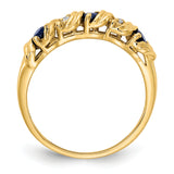 14k 2.75mm Blue Sapphire and AAA Diamond Twist Ring Y4718S/AAA