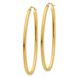 14k 2x53mm Large Oval Tube Hoop Earrings TL243