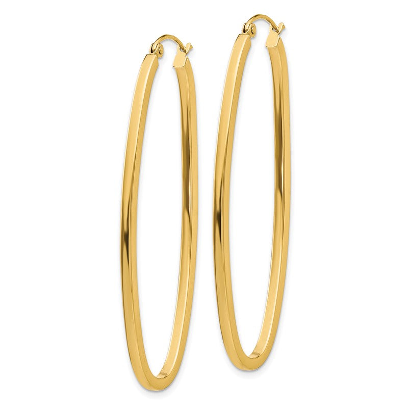14k 2x53mm Large Oval Tube Hoop Earrings TL243