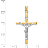 14k Two-tone Hollow Crucifix Pendant XR1847