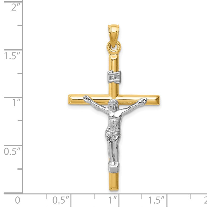 14k Two-tone Hollow Crucifix Pendant XR1847