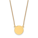 14k Plain .018 Gauge Round Engravable 12x12mm Disc 18 inch Necklace XM623/18