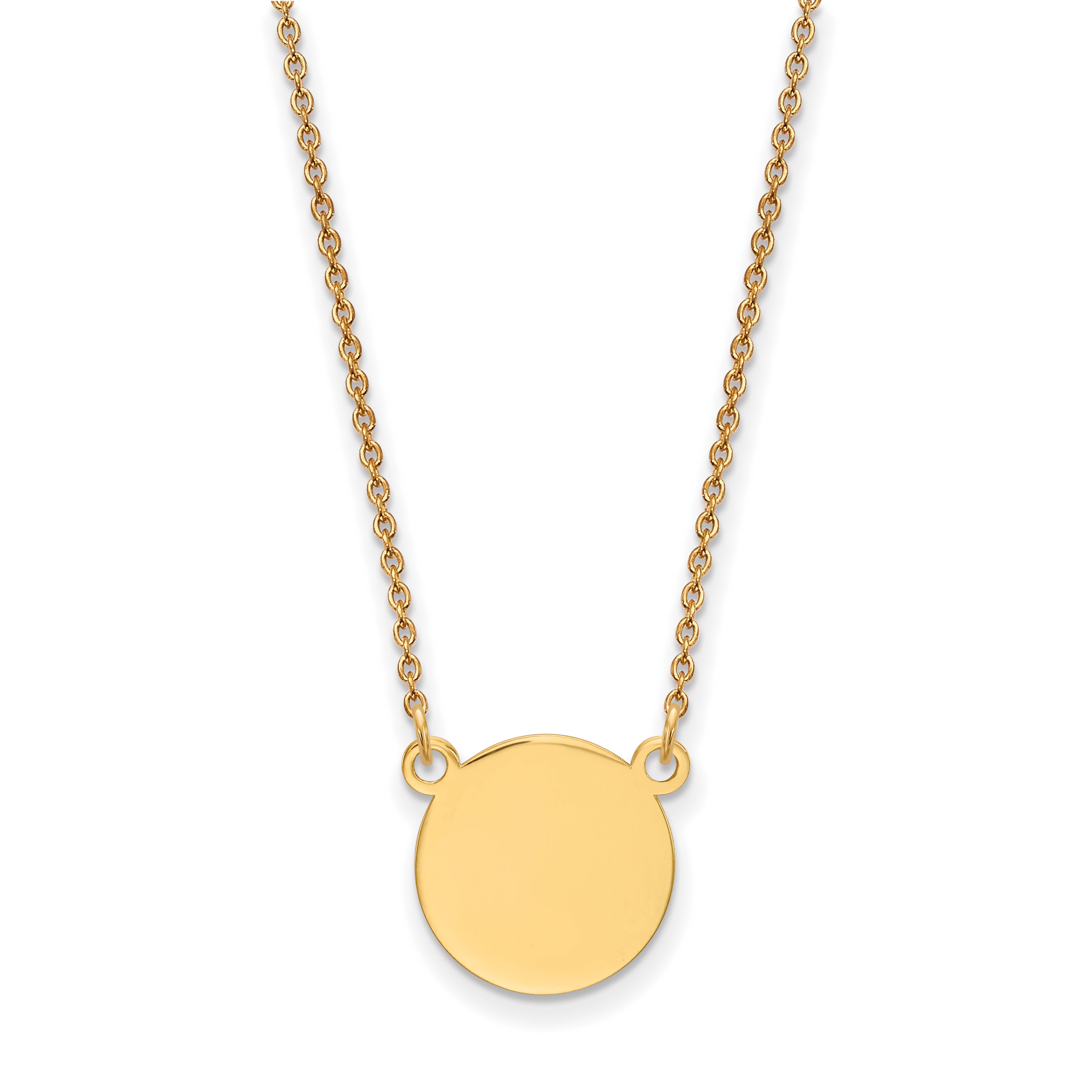 14k Plain .018 Gauge Round Engravable 12x12mm Disc 18 inch Necklace XM623/18
