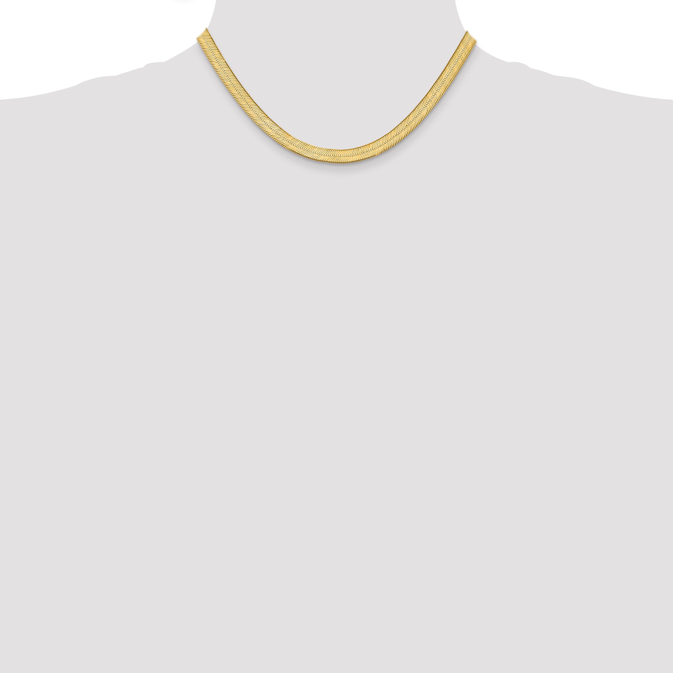 14K 16 inch 6.5mm Silky Herringbone with Lobster Clasp Chain SLK065