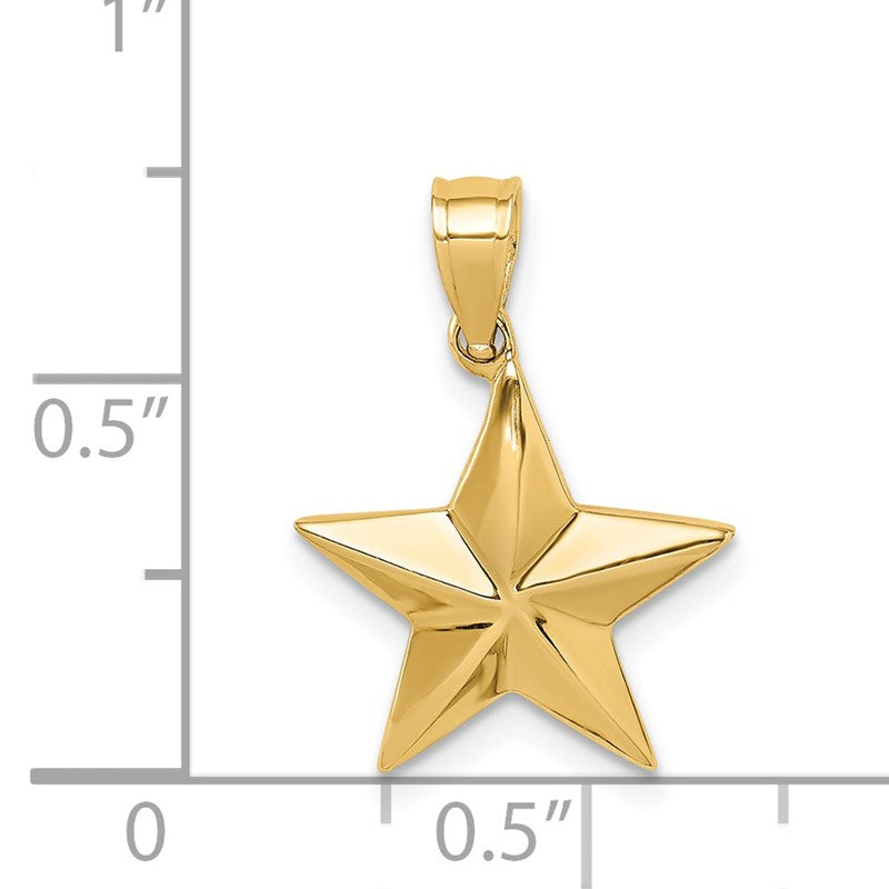 14K Polished Star Pendant D4583