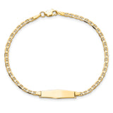 14k Polished Solid Chain/Solid Plate Flat Anchor Link Soft Diamond Shape 19.5x5.2mm Plate 7 inch ID Bracelet LID71C