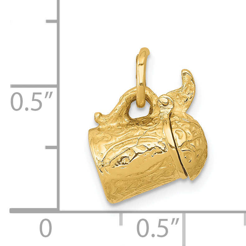 14k 3-D Beer Stein Lid Opens Charm A0301/L