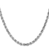 14K White Gold 26 inch 4.5mm Diamond-cut Rope with Lobster Clasp Chain 035W