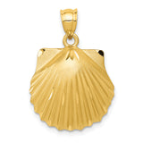 14k Diamond-cut Seashell Pendant C129