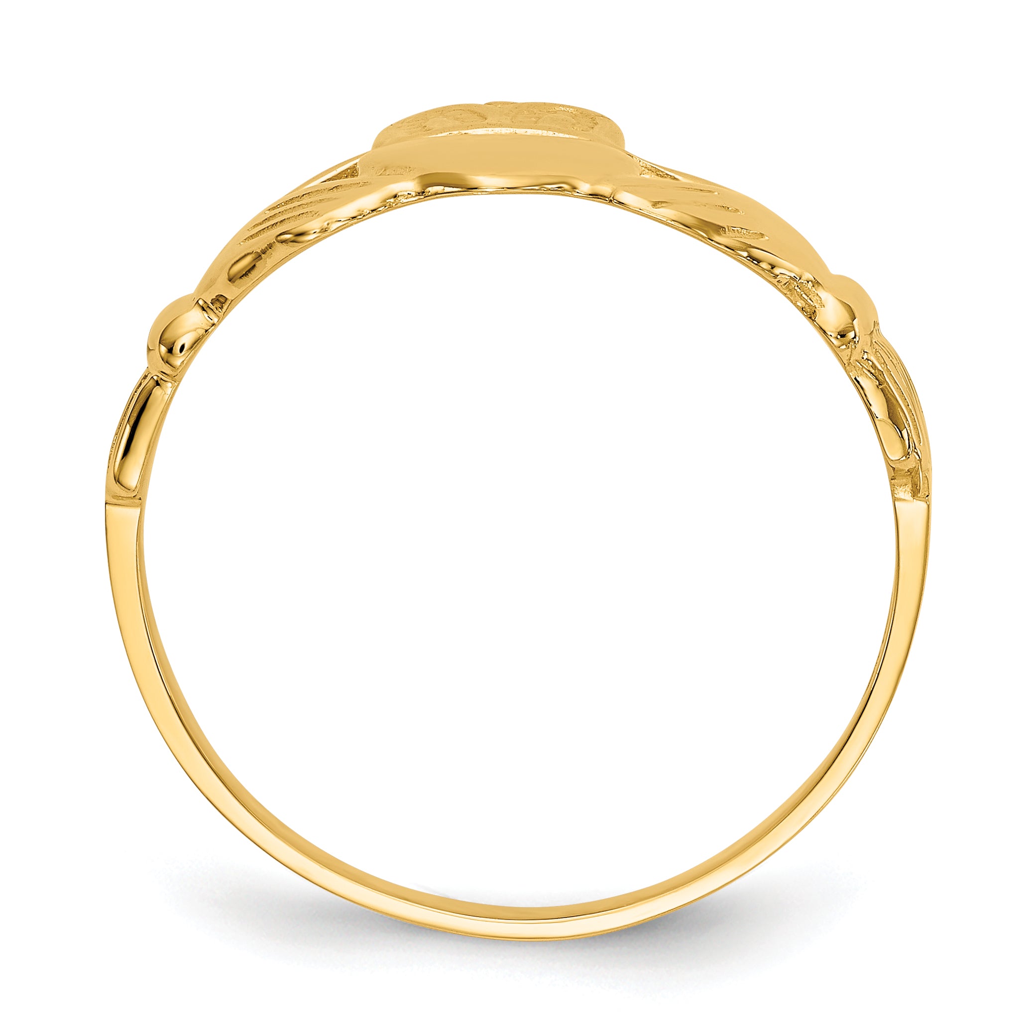 14k Mens Polished Claddagh Ring K4774